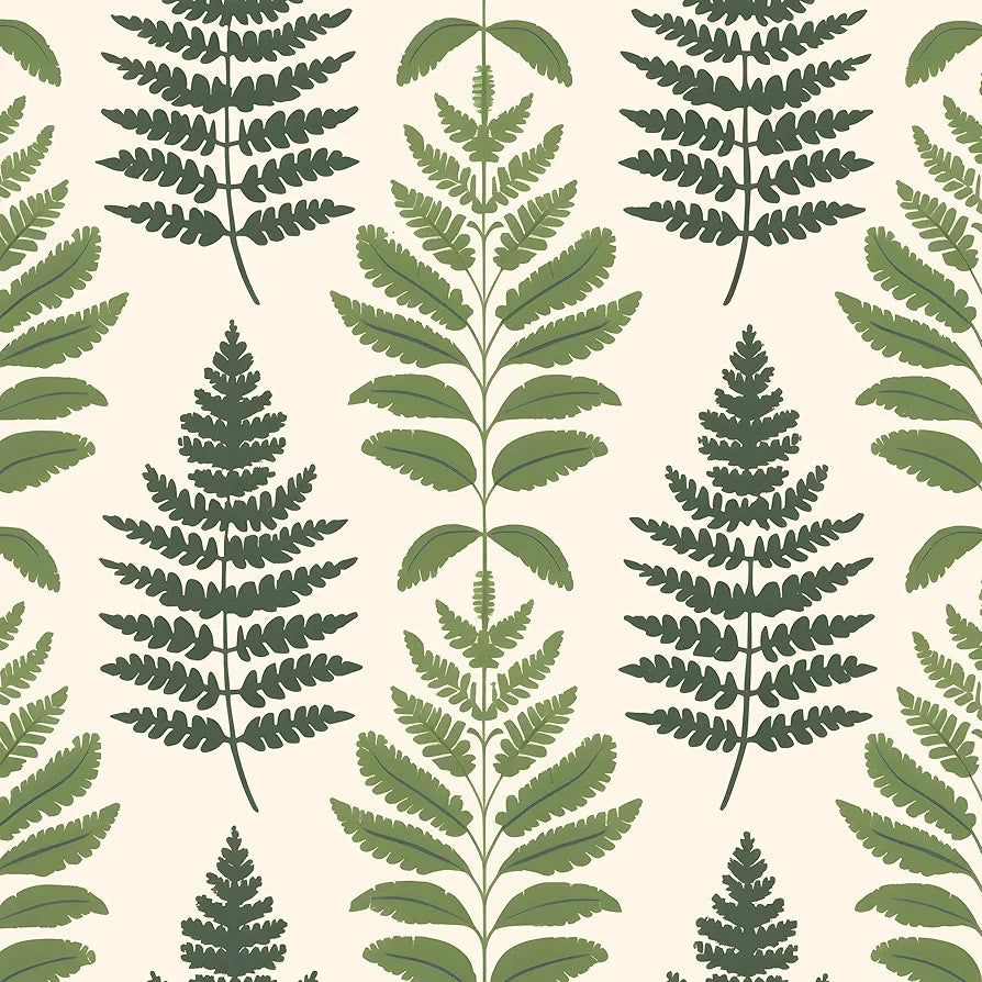 Green Leaf Wallpaper Peel and Stick, Muted Beige Botanical Leaves Contact Paper, Modern Vinyl Boho Wall Paper Self Adhesive Waterproof for Bedroom Cabinet Shelf Drawer Table Countertop 17.5" x 118"