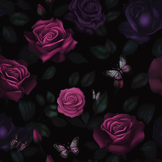 Drak Floral Wallpaper Peel and Stick Boho Wallpaper 17.5in x9.8ft Purple Rose Contact Paper Waterproof Self-Adhesive Vintage Flowers Wall Paper for Bedroom Mural Shelf Liner Cabinet Decor