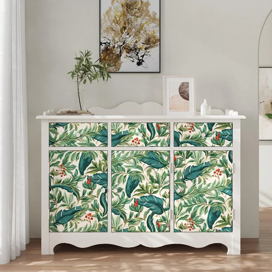 Tropical Wallpaper Peel and Stick Boho Palm Leaves Wallpaper Self Adhesive Green Contact Paper Rainforest Leaf Wall Paper Home Decor for Bedroom Walls Desk Cabinet