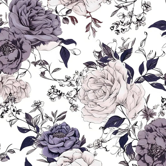 Floral Wallpaper Peel and Stick, Flower Contact Paper Botanical Wall Murals Self Adhesive Removable Waterproof for Bedroom Bathroom Shelves Cabinet Table Decor 17.5" x 118" 