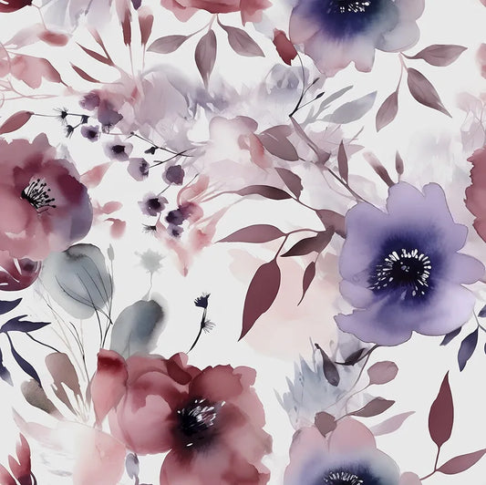 Watercolor Floral Wallpaper Peel and Stick, Flowers Contact Paper 17.5" x 118", Botanical Wall Paper Removable Self Adhesive Waterproof for Room Shelves Cabinet Drawer Table Decor 
