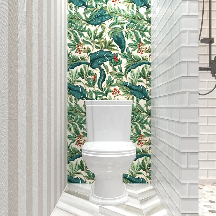 Tropical Wallpaper Peel and Stick Boho Palm Leaves Wallpaper Self Adhesive Green Contact Paper Rainforest Leaf Wall Paper Home Decor for Bedroom Walls Desk Cabinet