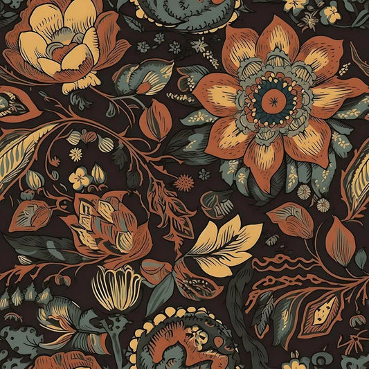 Boho Floral Wallpaper Peel and Stick Vintage Botanical Wall Paper 17.5in x 9.8ft Self Adhesive Waterproof Floral Contact Paper for Walls Drawers Bookcase Cabinets