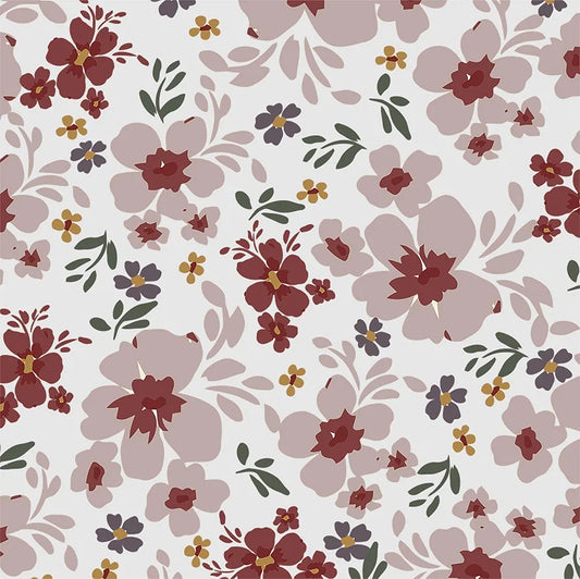 Floral Wallpaper Peel and Stick 17.5" x 118" Red Flower Contact Paper, Self-Adhesive Removable Wallpaper, Waterproof, Vinyl Shivering Wall Covering for Bedroom Cabinet Countertop Decor