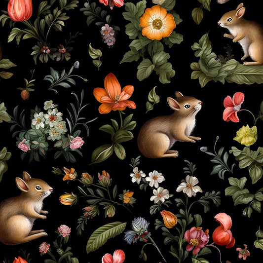 Squirrels Wallpaper Peel and Stick Forest Animals Wallpaper Fairytale Contact Paper for Kid’s Rooms Boho Self Adhesive Wall Mural for Cabinets Shelf Walls Decor 17.5in x 118in