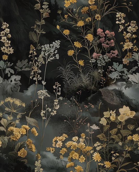 Foggy Floral Wallpaper Peel and Stick Boho Wallpaper 17.5in x118in Vintage Leaf Contact Paper Self-Adhesive Removable Modern Wall Paper for Bedroom Walls Kitchen Cabinet Stair