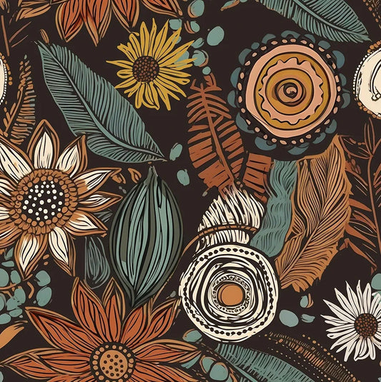 Boho Floral Wallpaper Peel and Stick,Vintage Botanical Contact Paper 17.5" x 118", Retro Flowers Wall Paper Self Adhesive Removable Waterproof for Walls Shelves Cabinet Table 