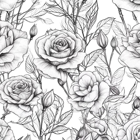 Modern Floral Wallpaper Peel and Stick 17.5" x 118", Vintage Rose Contact Paper, Vinyl Self-Adhesive Removable Flowers Wall Paper for Bathroom Shelves Cabinet Walls Decor