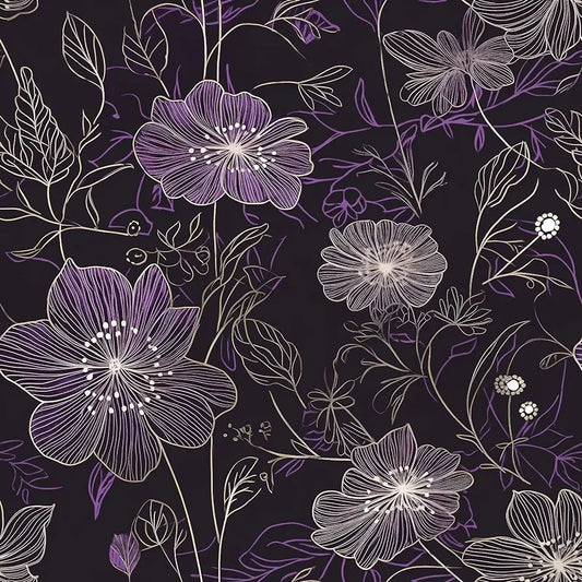 Purple Floral Wallpaper Peel and Stick Boho Wallpaper Dark Floral Contact Paper Waterproof Self Adhesive Vintage Botanical Wall Paper for Bedroom Walls Cabinet Decor 17.5“x118”