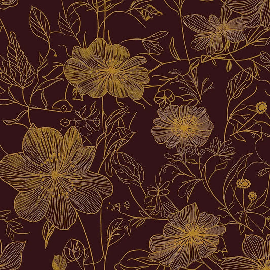Boho Floral Wallpaper Peel and Stick Modern Wallpaper Vintage Floral Contact Paper Waterproof Self Adhesive Wall Paper for Bedroom Drawer Cabinet Decor 17.5in x9.8ft