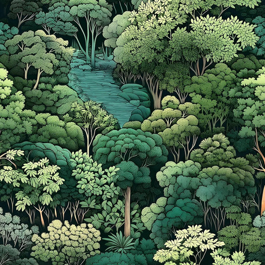 Forest Wallpaper Peel and Stick, Green Trees Contact Paper, Vintage Woodland Mountain Botanical Wall Paper Self Adhesive Waterproof Removable for Room Shelves Cabinet Drawer Table Decor 17.5" x 118"